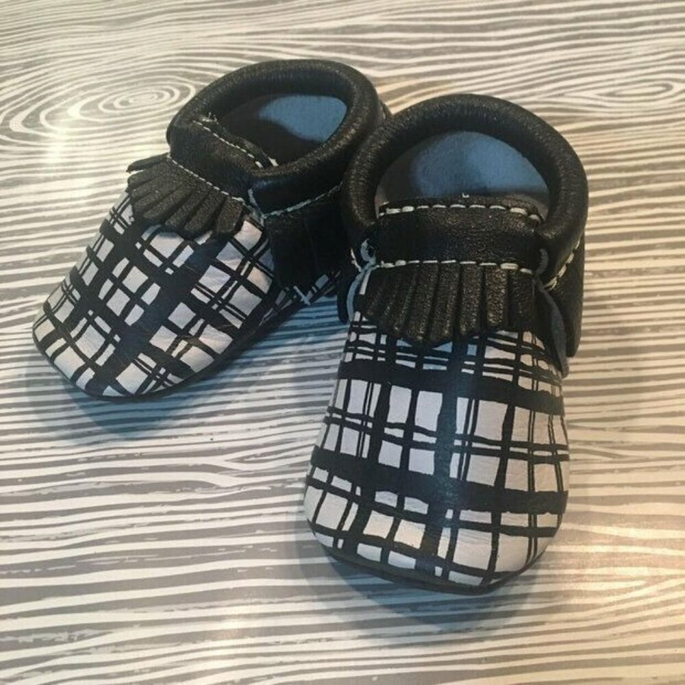 FP Painted Plaid Mocs Size 3 New In Box